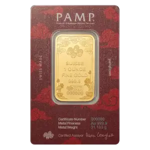 1oz PAMP Gold Bar - Good Luck Yellow Dragon (2)