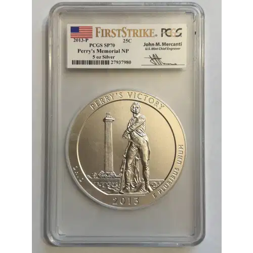 2013-P 25C Perry's Memorial NP 5 oz Silver - First Strike Mercanti Signature
