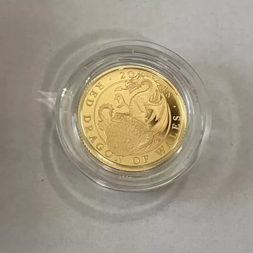 2018 1/4oz Britain Queen's Beast : The Red Dragon of Wales Proof Gold Coin (2)