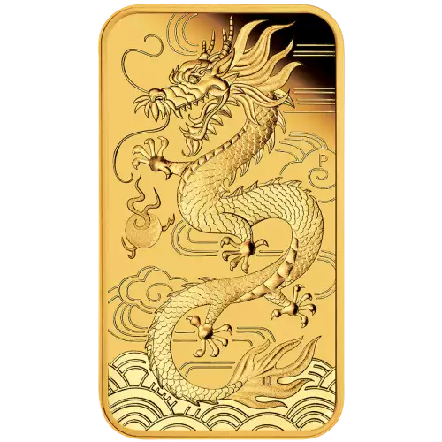 2018 Australian Perth Mint 1oz Dragon Gold rectangular coin