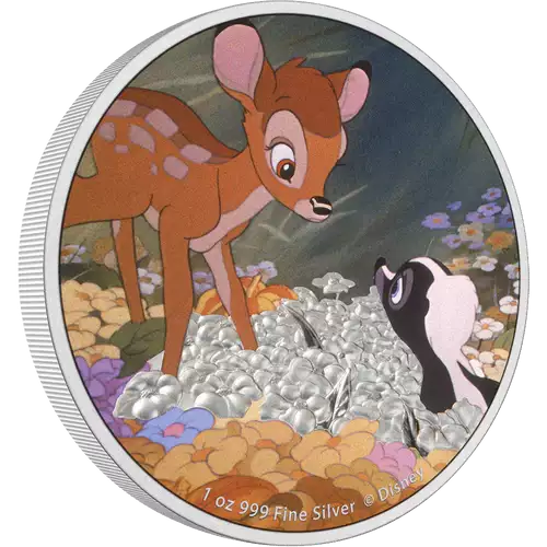 Disney bambi 80th Anniversary- 2022 1oz Bambi and Flower Silver Coin (2)