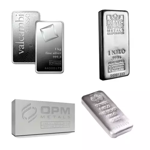 LBMA Approved 1kg silver bar - Various Mints (2)