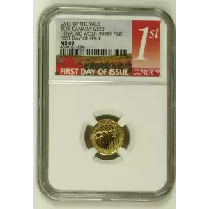 2015 HOWLING WOLF-.99999 FINE FIRST DAY OF ISSUE CALL OF THE WILD (2)